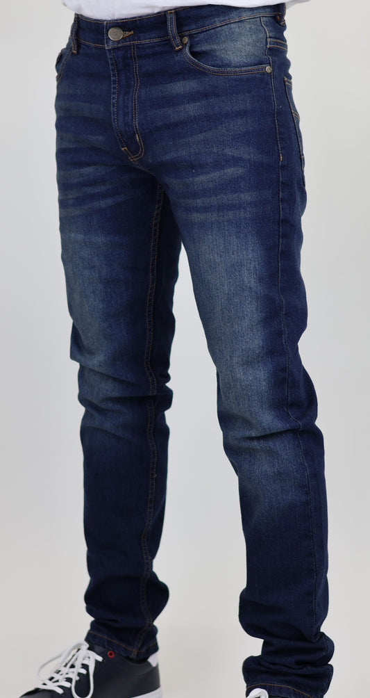 M6 Men's Straight Comfort Denim Dark Blue