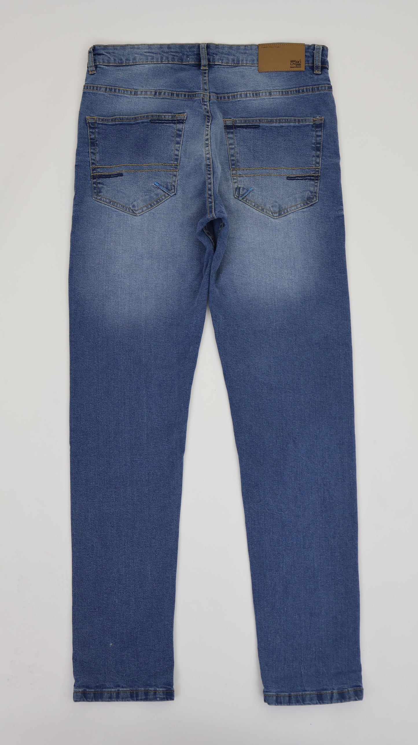 M10 Melbourne Men's Slim Straight Comfort Denim Indigo Mid Blue