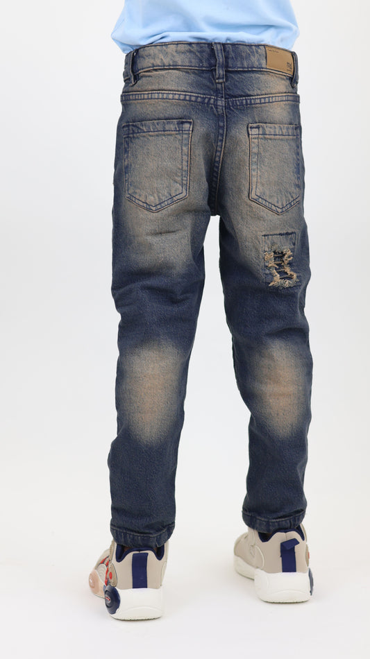Junior’s Street Style Jeans Comfort Stretch Dirty Blue | Distressed Denim