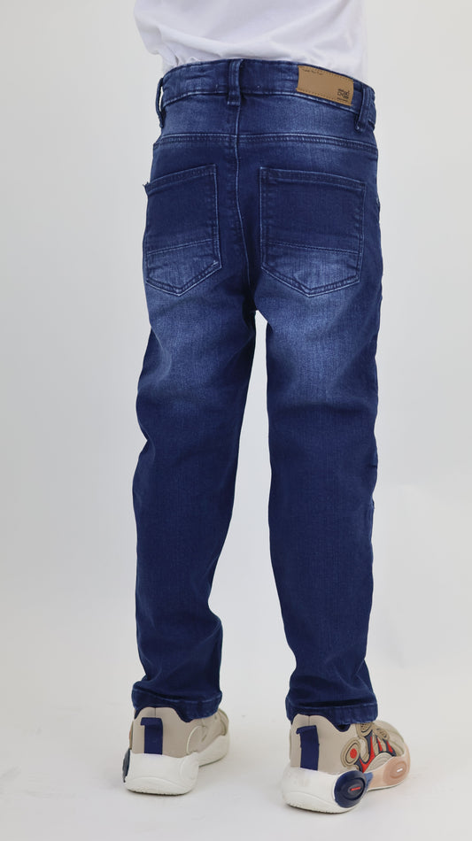 Kids’ Dark Blue Denim Jeans Cut & Sew Detail | Designer Children’s Denim