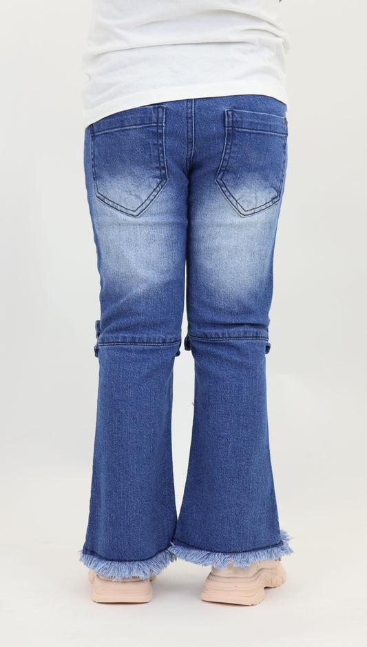 Girls’ Bootcut Flare Jeans Bow Detail | Kids Wide Leg Denim