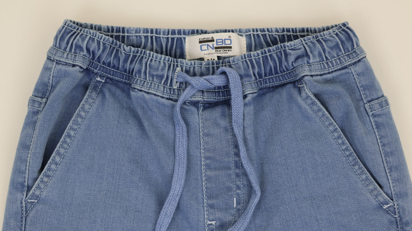 K1 Melbourne Kids Denim Shorts Lt Blue