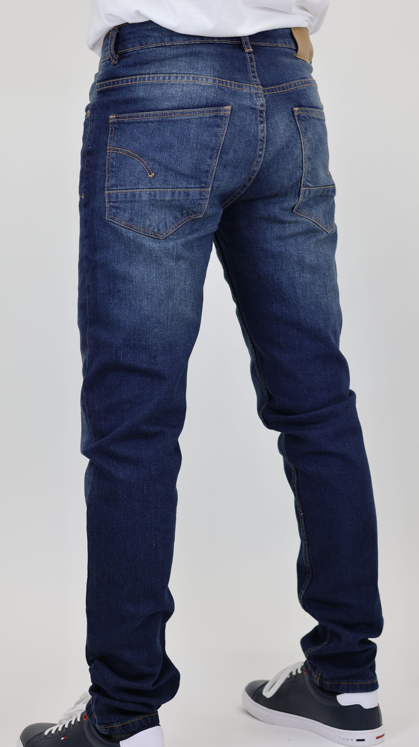 M6 Men's Straight Comfort Denim Dark Blue