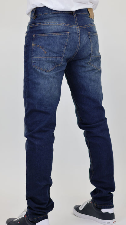 M6 Men's Straight Comfort Denim Dark Blue