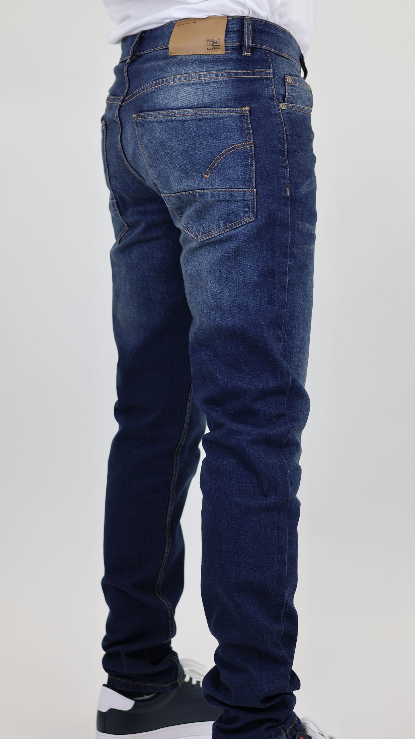 M6 Men's Straight Comfort Denim Dark Blue