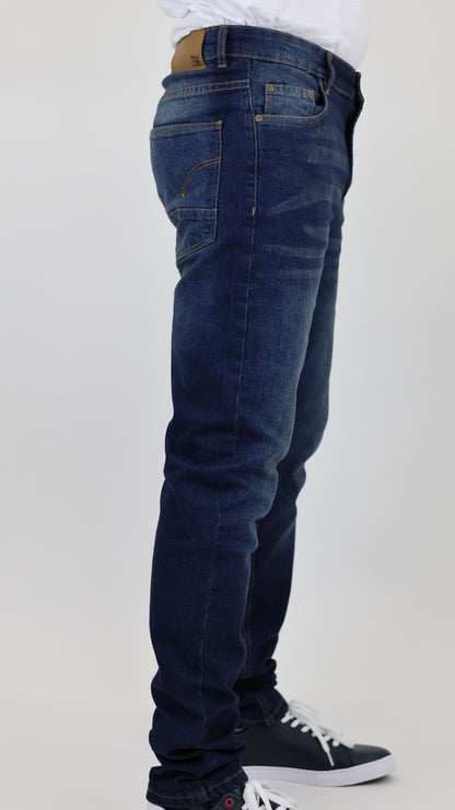 M6 Men's Straight Comfort Denim Dark Blue