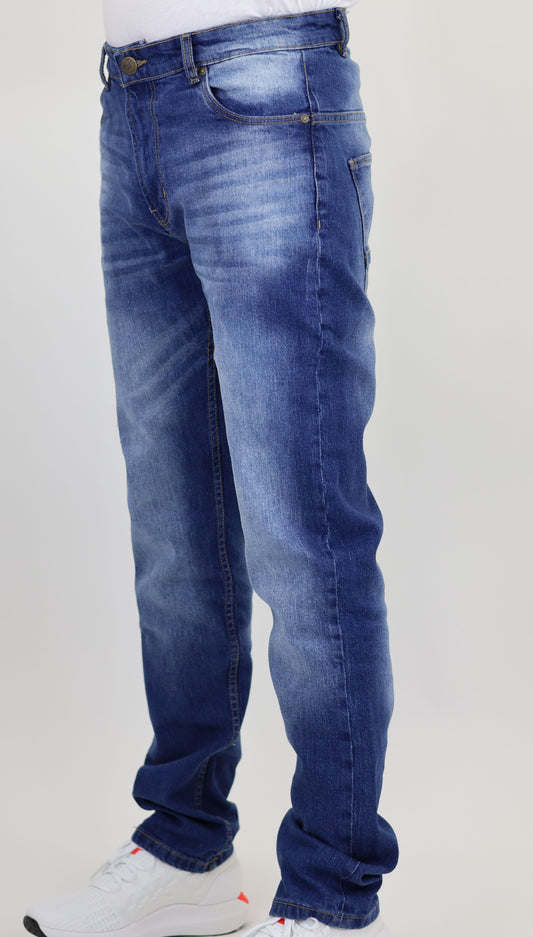 M8 Melbourne Men's Slim Straight Comfort Denim Mid Blue