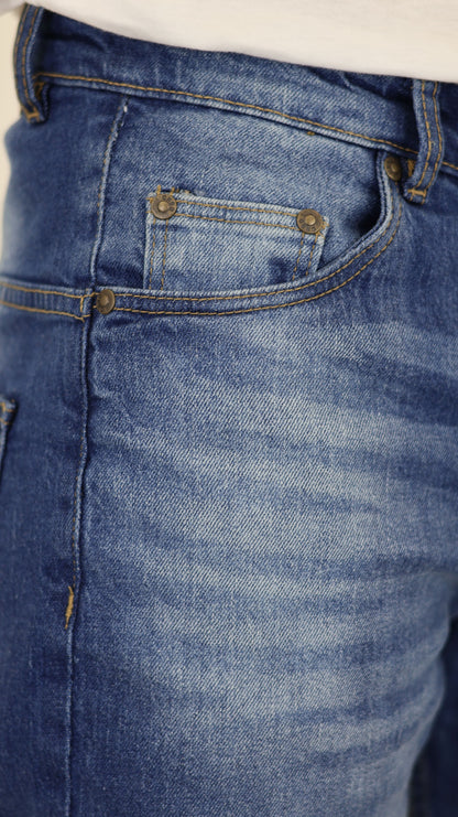 M8 Melbourne Men's Slim Straight Comfort Denim Mid Blue