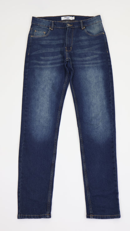 M6 Men's Straight Comfort Denim Dark Blue