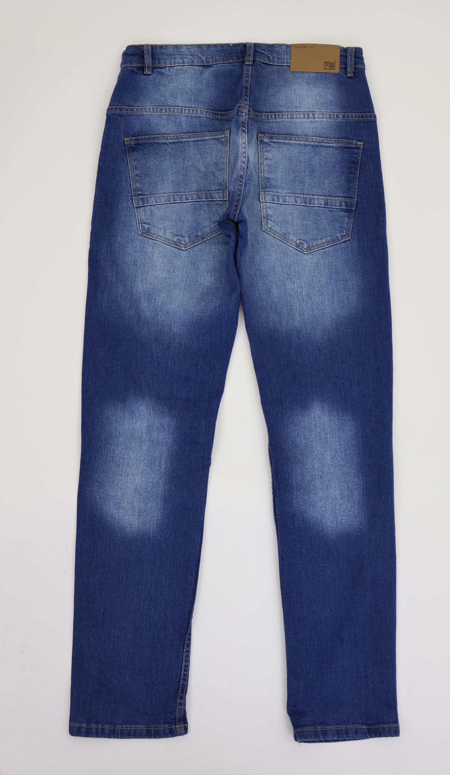 M8 Melbourne Men's Slim Straight Comfort Denim Mid Blue