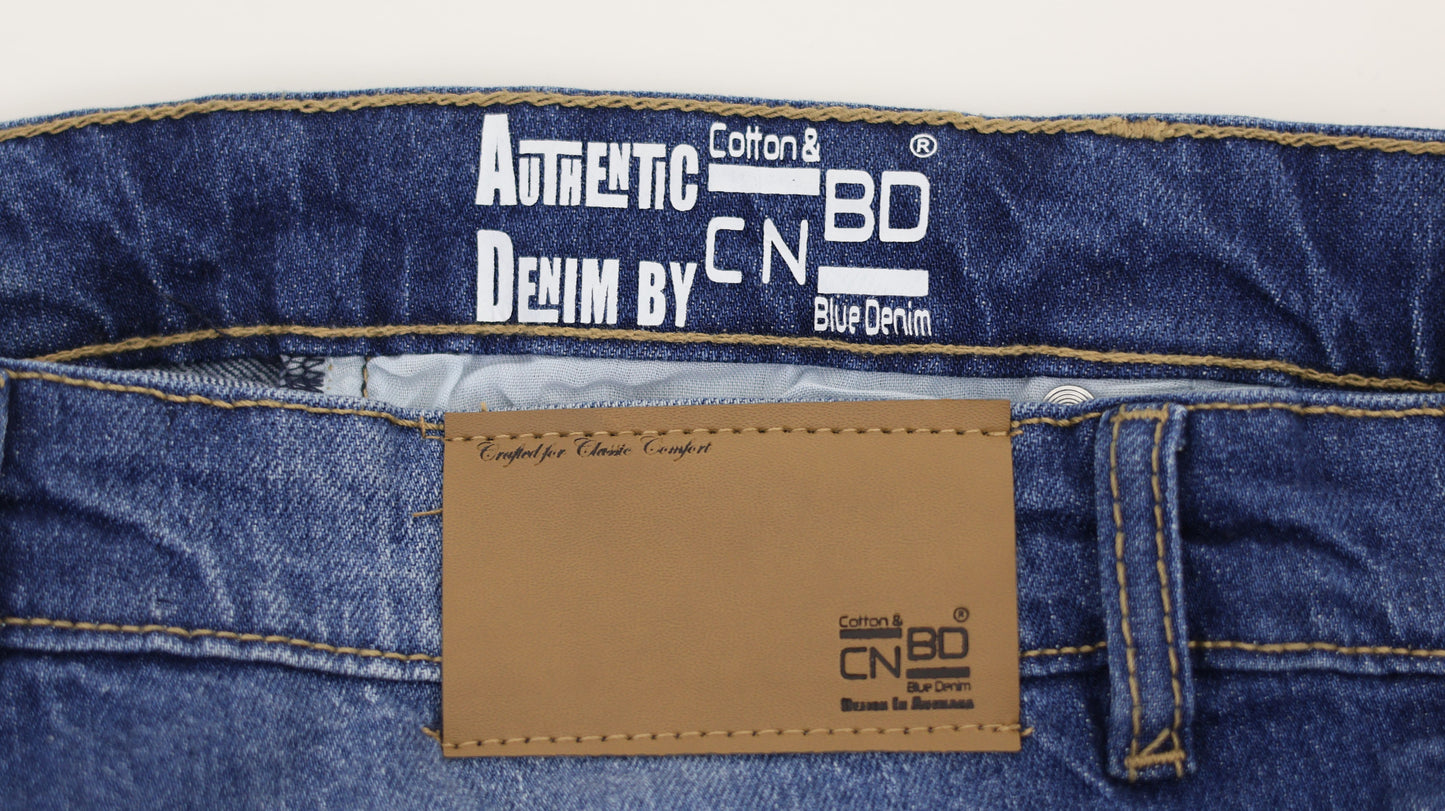 M8 Melbourne Men's Slim Straight Comfort Denim Mid Blue