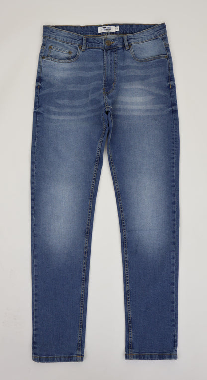 M10 Melbourne Men's Slim Straight Comfort Denim Indigo Mid Blue