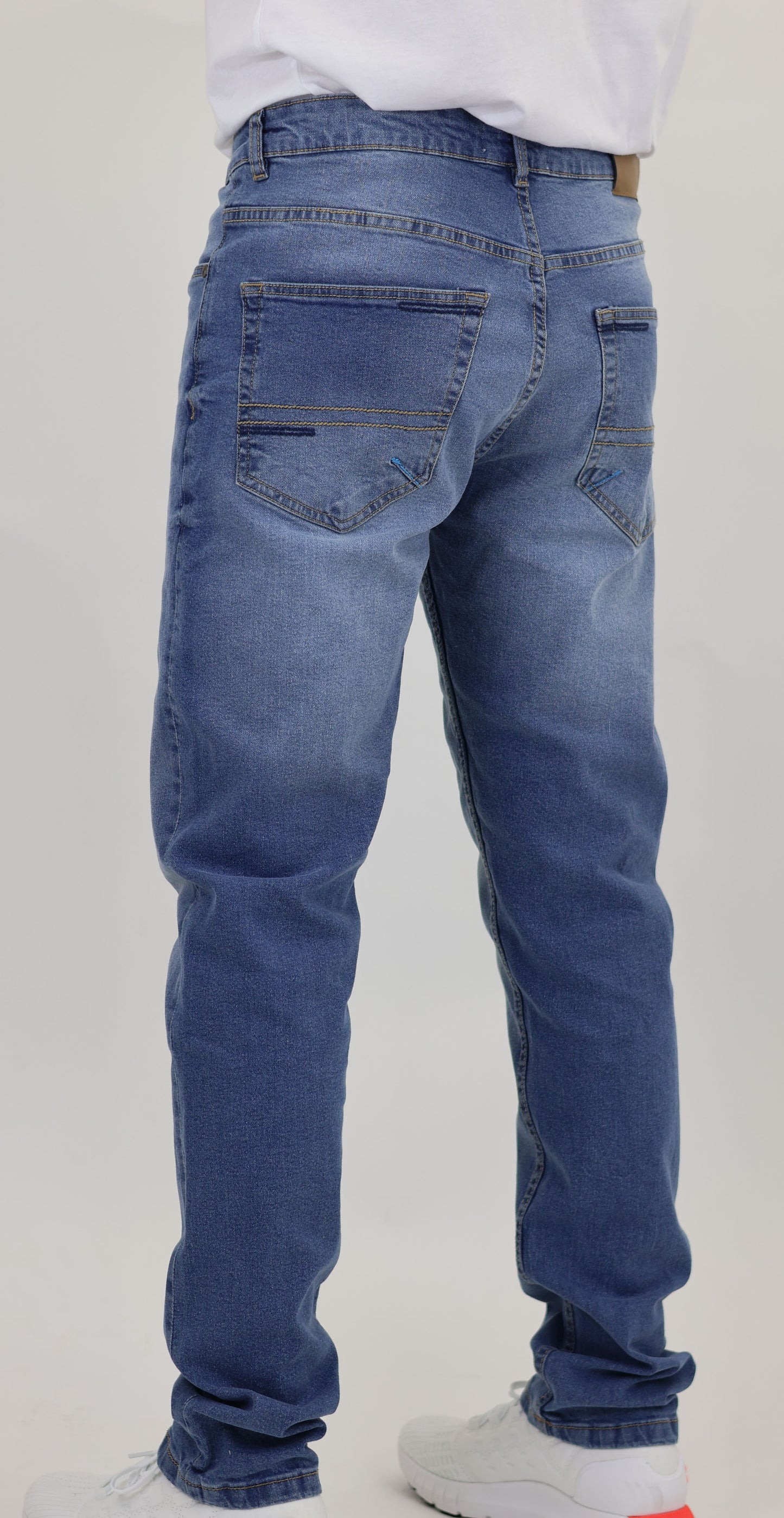 M10 Melbourne Men's Slim Straight Comfort Denim Indigo Mid Blue