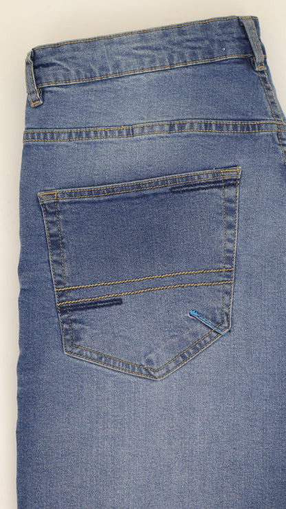 M10 Melbourne Men's Slim Straight Comfort Denim Indigo Mid Blue