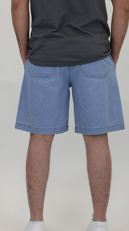 M2 Melbourne Unisex Shorts Lt Blue Stone Wash