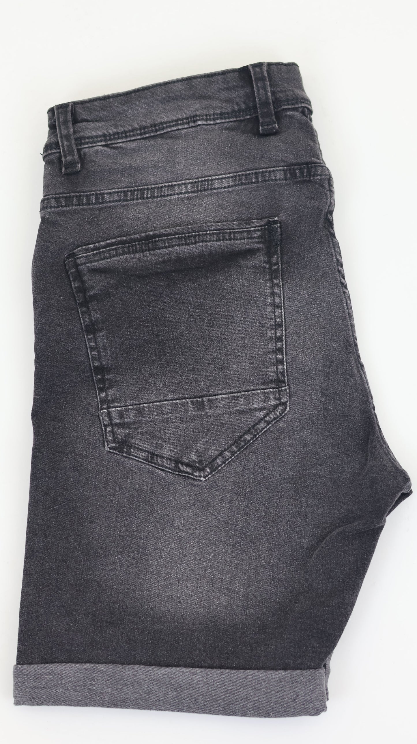 RF 767 Grey Black Unisex Denim Short
