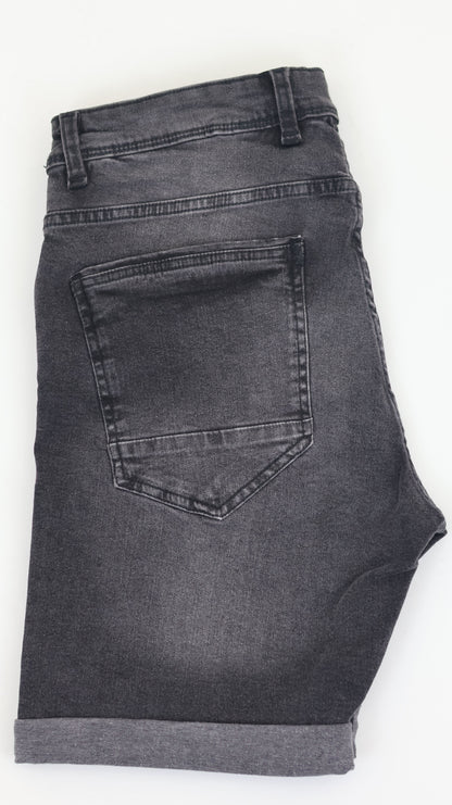 RF 767 Grey Black Unisex Denim Short
