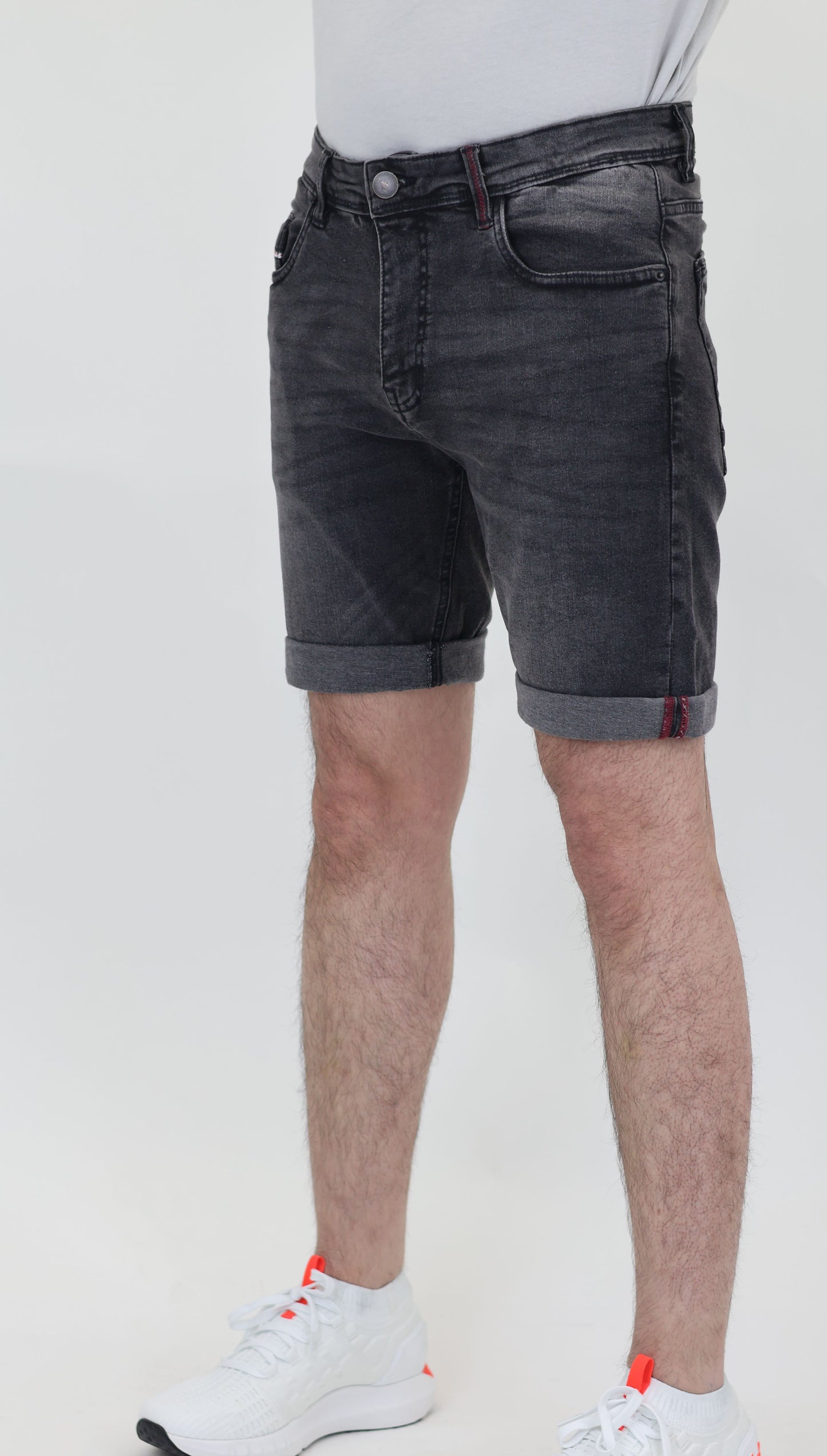 RF 767 Grey Black Unisex Denim Short
