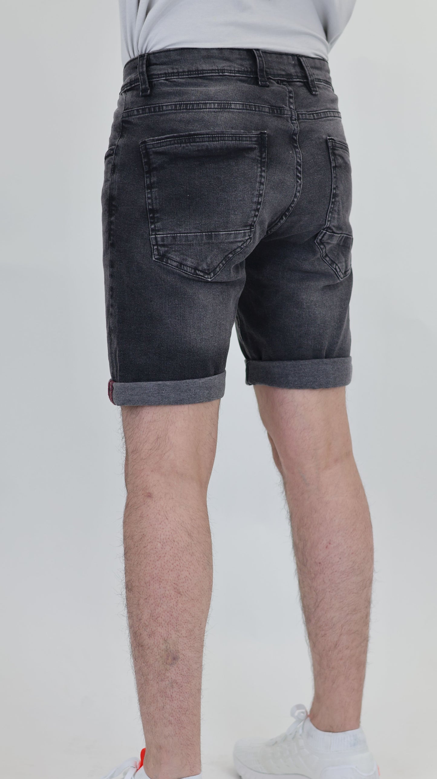 RF 767 Grey Black Unisex Denim Short
