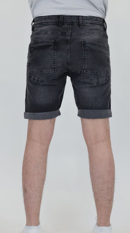 RF 767 Grey Black Unisex Denim Short