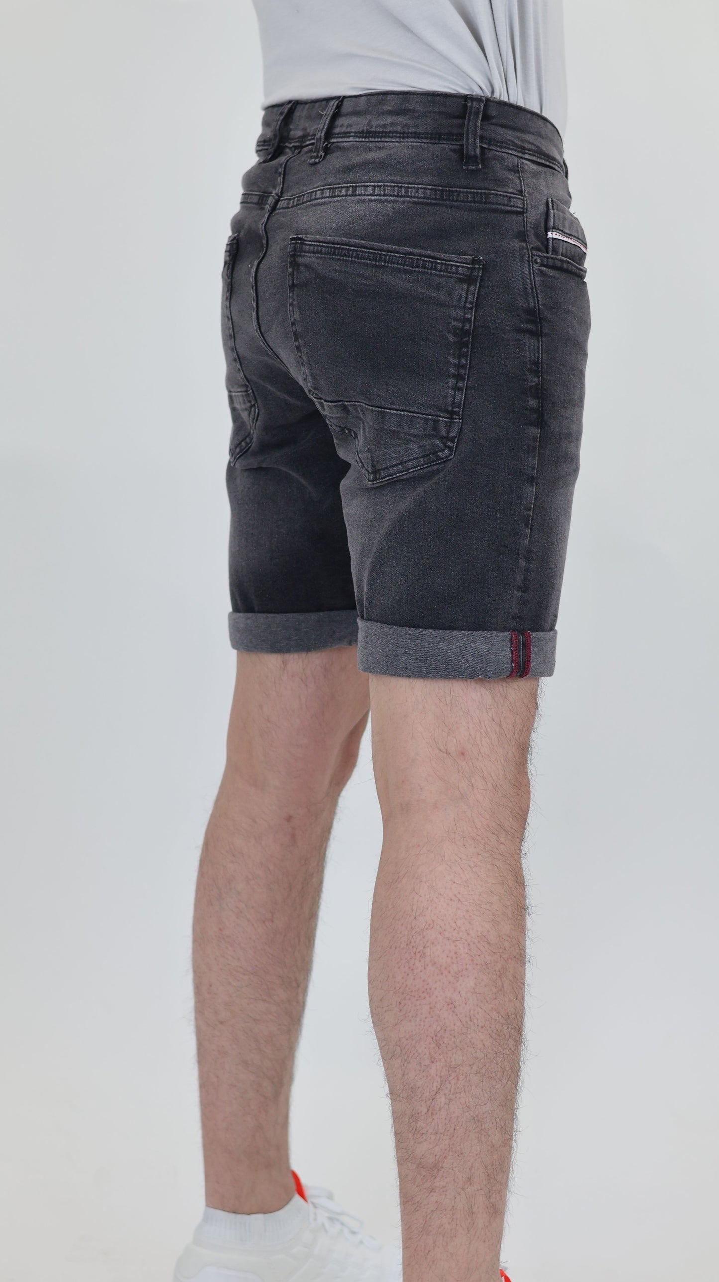 RF 767 Grey Black Unisex Denim Short