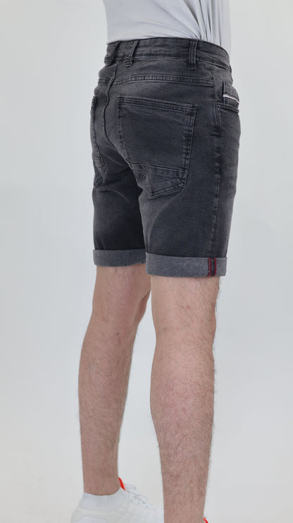 RF 767 Grey Black Unisex Denim Short