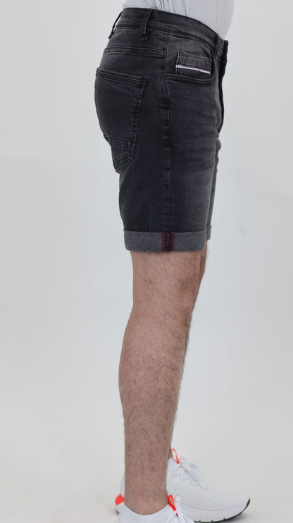 RF 767 Grey Black Unisex Denim Short