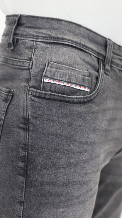 RF 767 Grey Black Unisex Denim Short