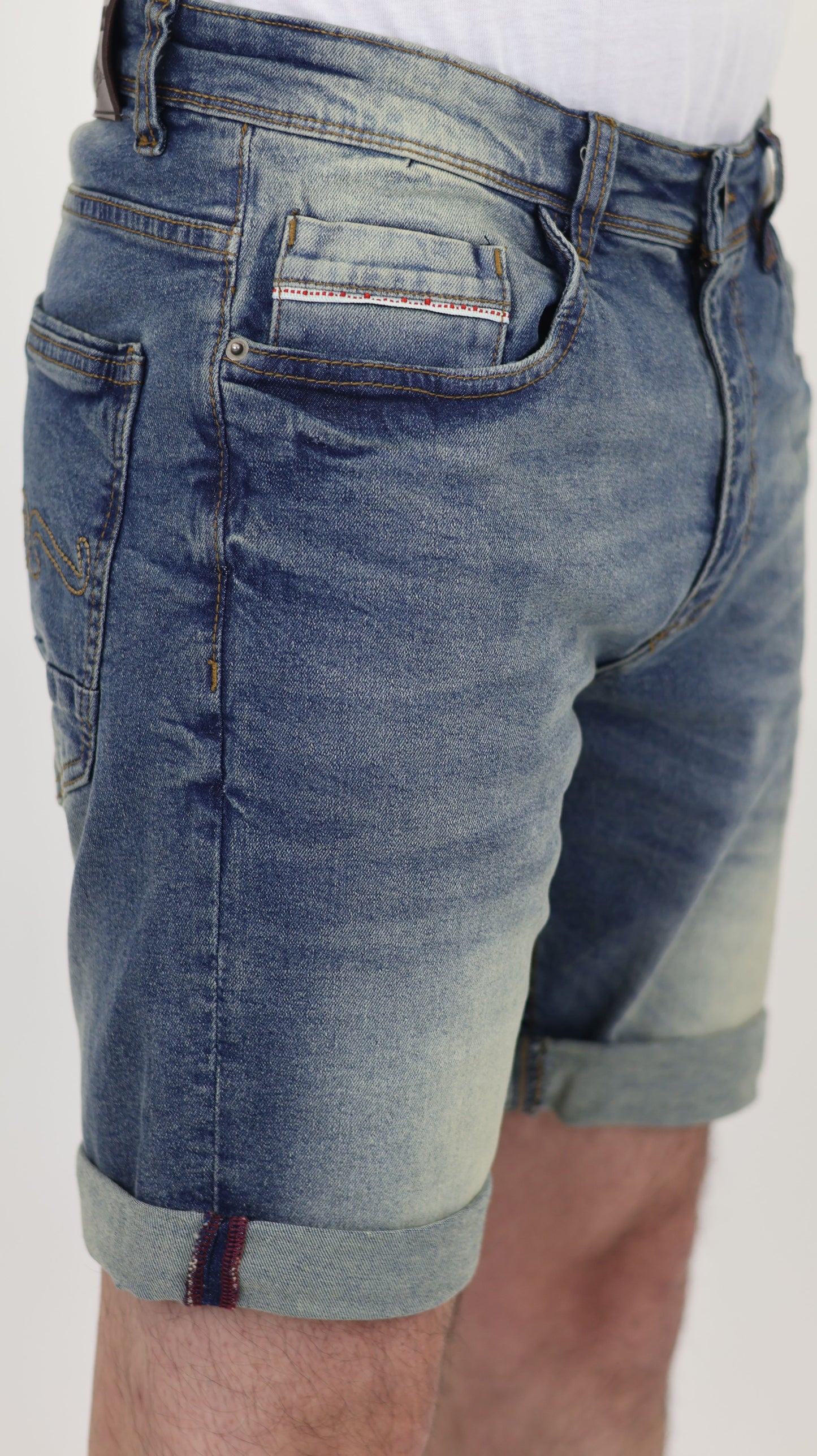 RF 767 Mid Blue Unisex Denim Short