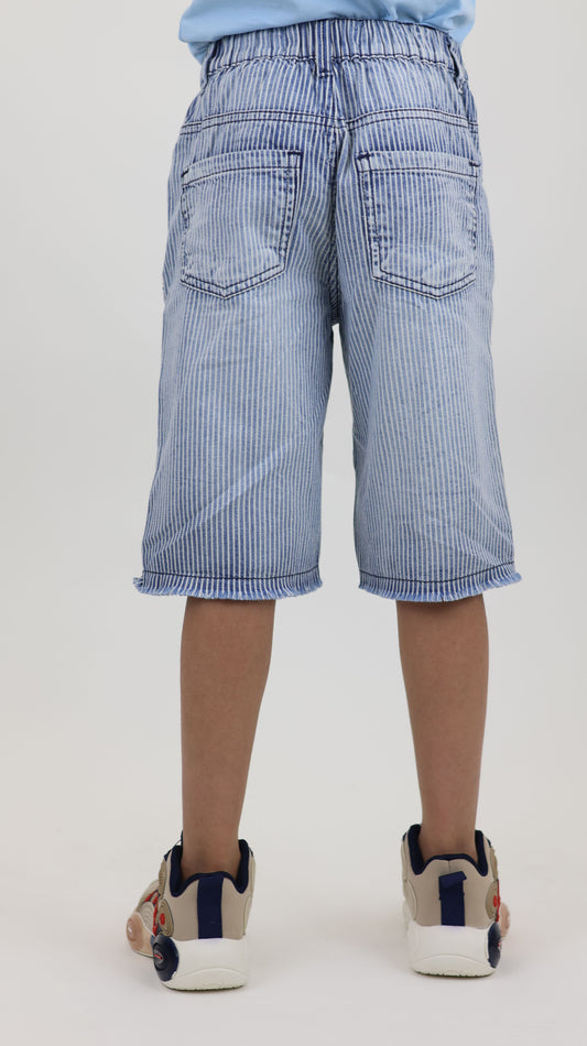 Retro Denim Shorts Printed Fringe Hem | Kids Summer