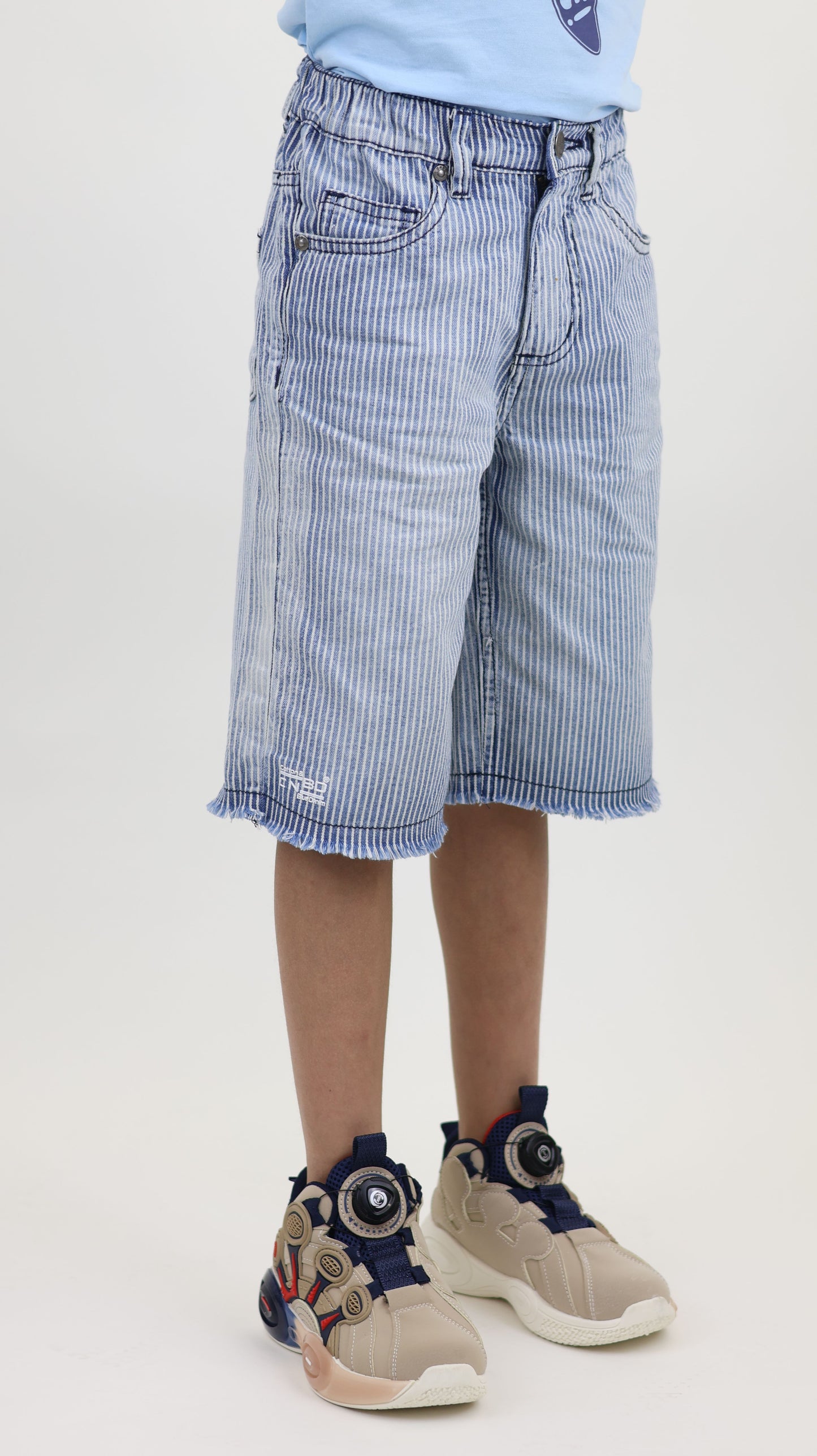 K21 Laser Printed Denim Short Retro style fringe bottom