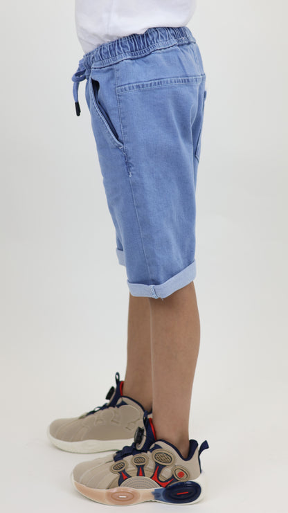 K1 Melbourne Kids Denim Shorts Lt Blue