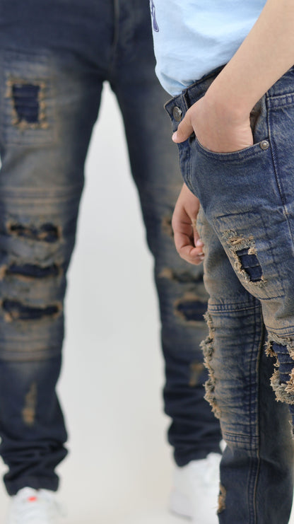 K27 Melbourne Junior Street Jeans Comfort Stretch Dirty Blue