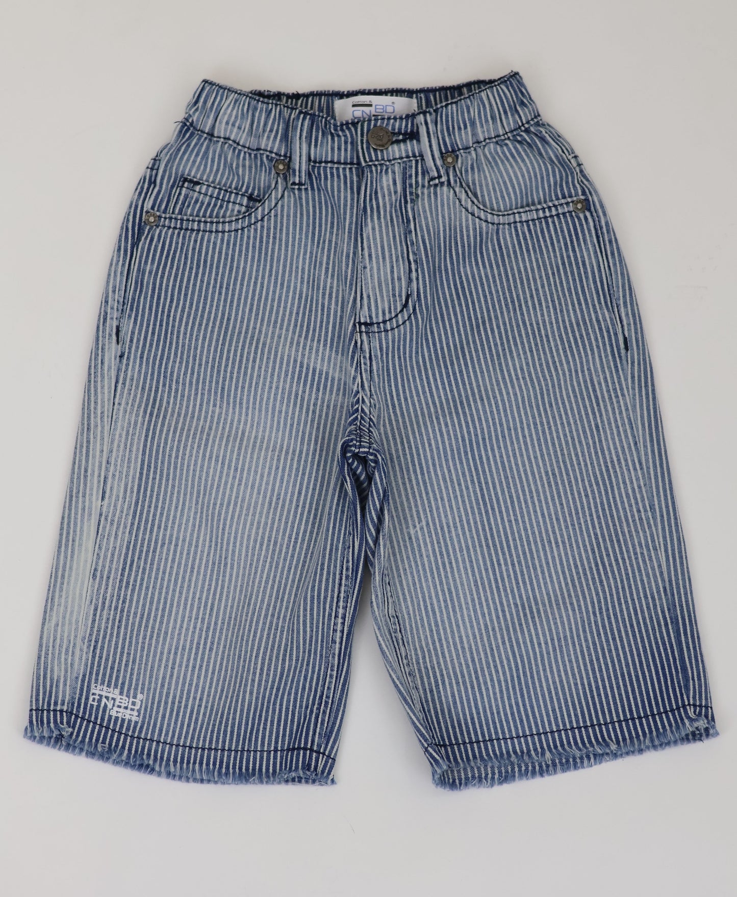 K21 Laser Printed Denim Short Retro style fringe bottom