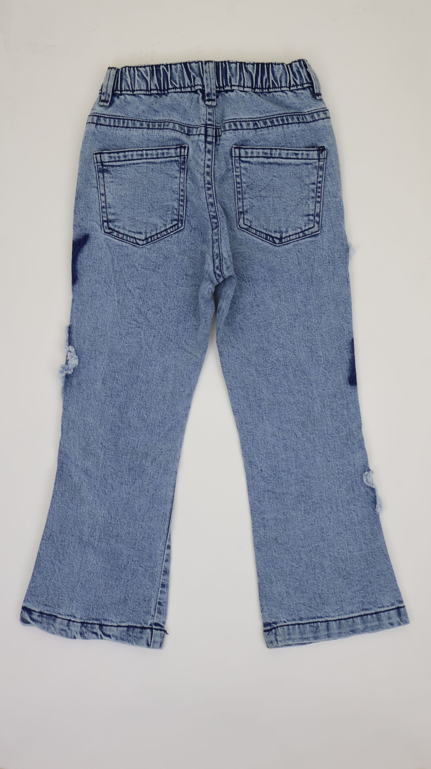 K18 Junior Girls’ Star Cut Flare Jeans LT Blue