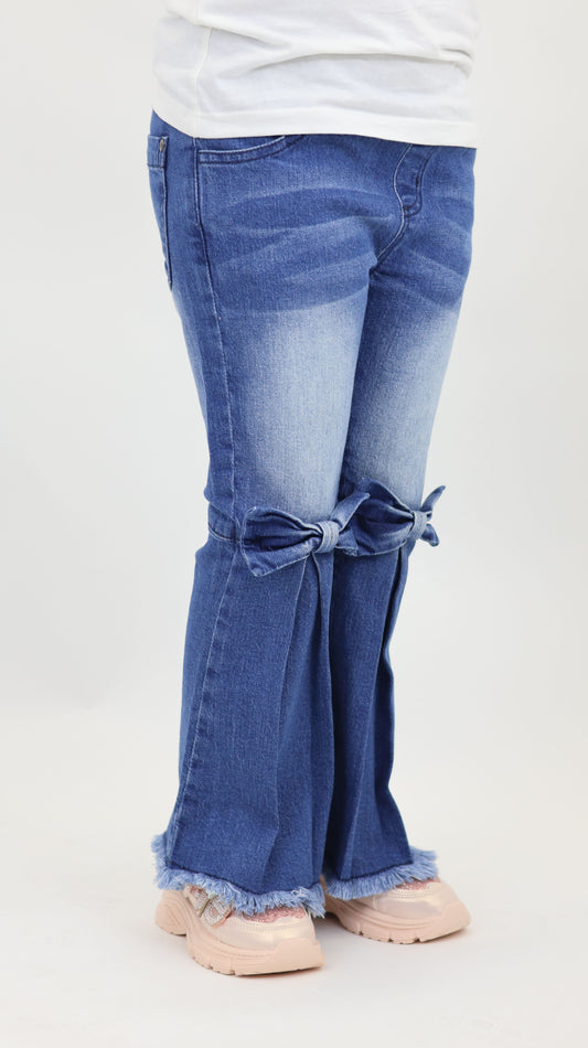 K19 Junior Girls’ Bow Boot Cut Flare Jeans
