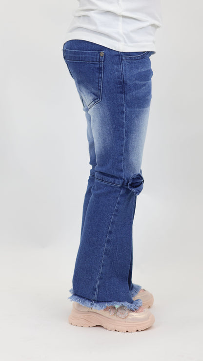 K19 Junior Girls’ Bow Boot Cut Flare Jeans