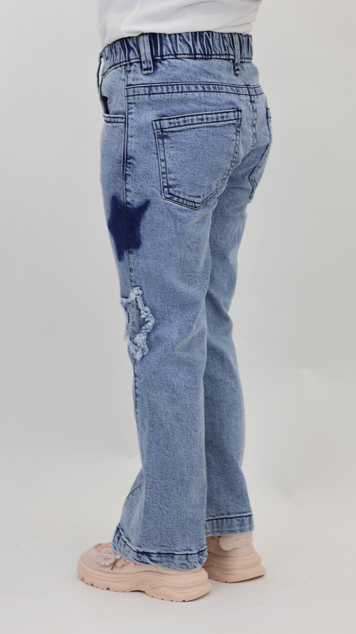 K18 Junior Girls’ Star Cut Flare Jeans LT Blue