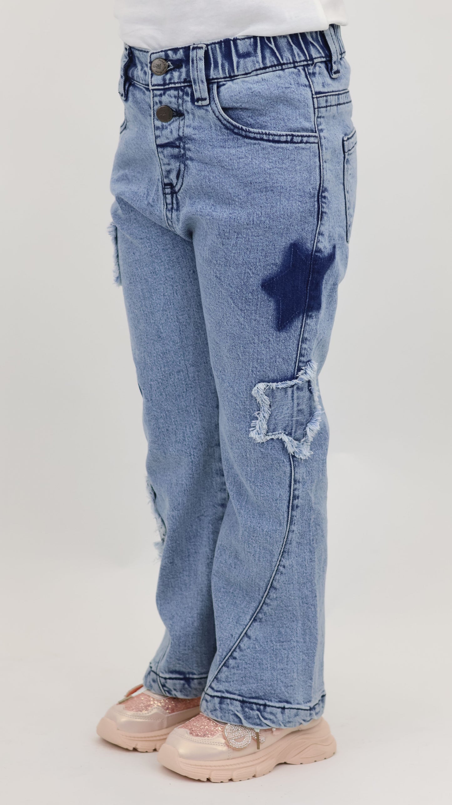 K18 Junior Girls’ Star Cut Flare Jeans LT Blue