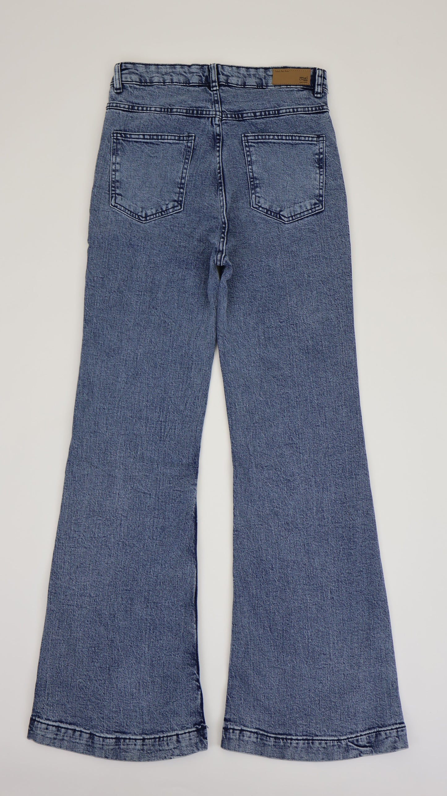 W722 Melbourne Women’s Pintuck Flare Jeans Lt Blue