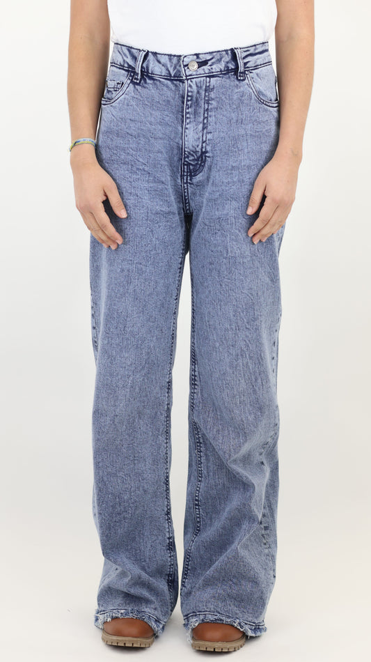 W4 Melbourne Women’s Baggy Fit Flare Jeans Bottom Fringes