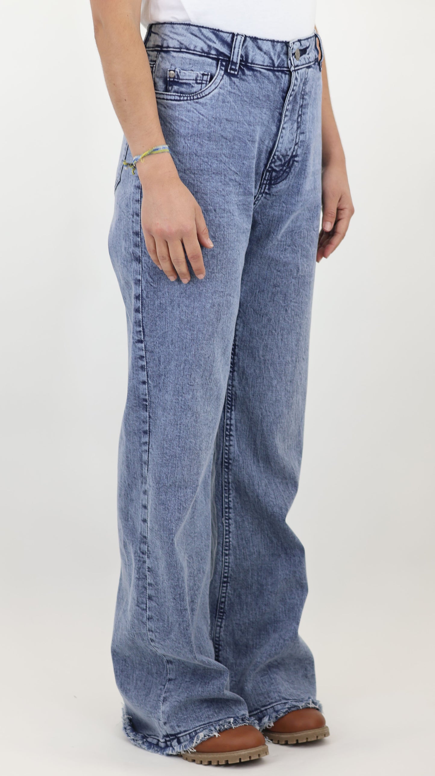 W4 Melbourne Women’s Baggy Fit Flare Jeans Bottom Fringes