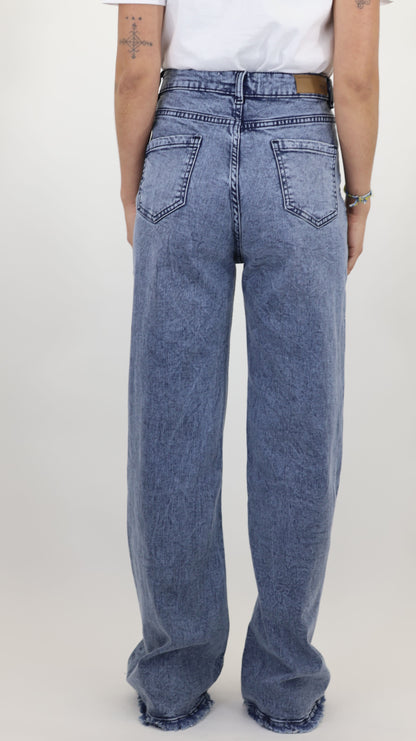 W4 Melbourne Women’s Baggy Fit Flare Jeans Bottom Fringes